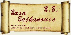 Maša Bajkanović vizit kartica